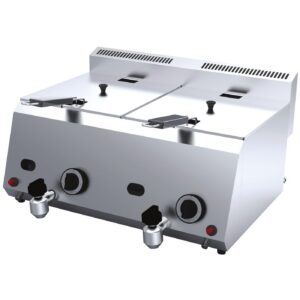 Freidora a gas 8 + 8 L con grifo