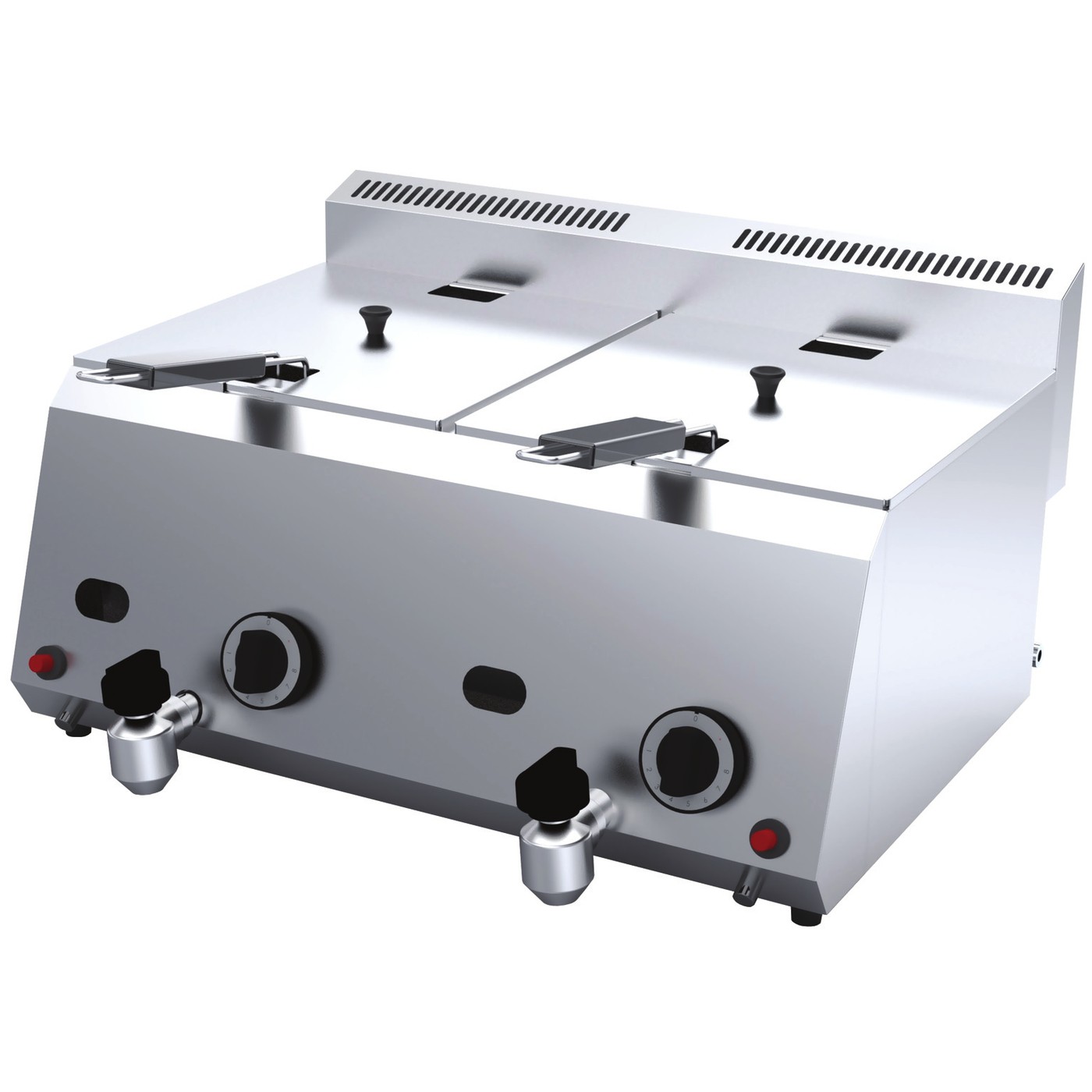 Freidora a gas 8 + 8 L con grifo