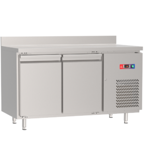 Mesa refrigerada 2 puertas en acero 1360 x 600 x 850 + 100 mm