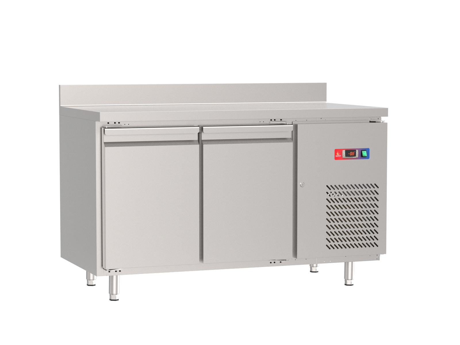 Mesa refrigerada 2 puertas en acero 1360 x 600 x 850 + 100 mm