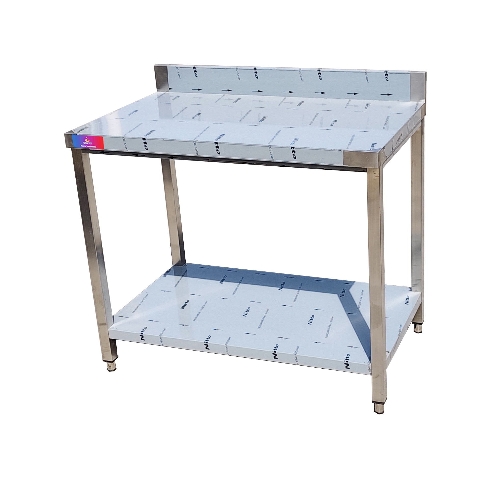 Mesa de trabajo de acero inoxidable 800 x 600 x 850 + 100 mm