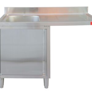 Fregadero con mueble 1 seno y escurridor 1200 x 600 x 850 + 100 mm
