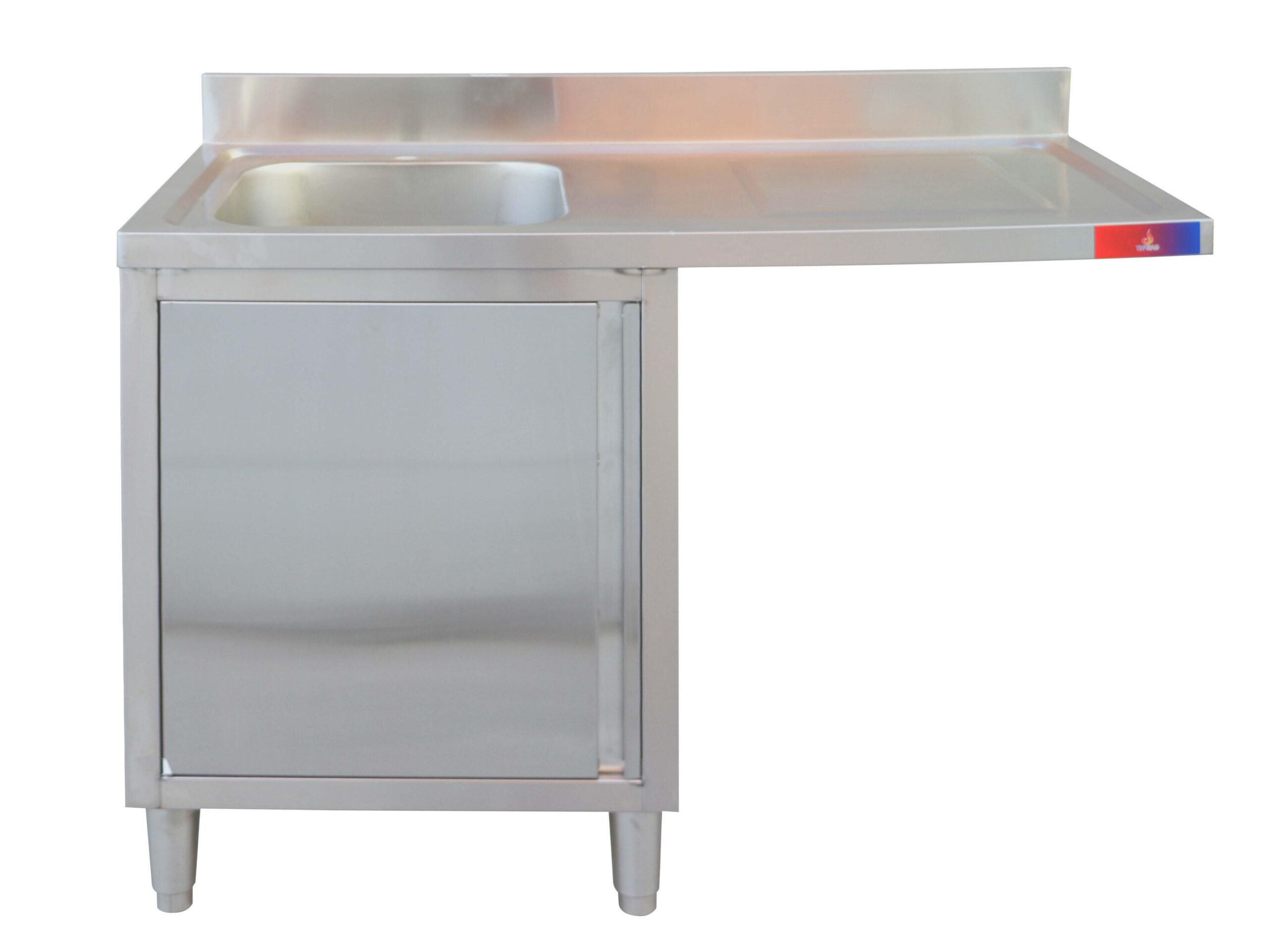 Fregadero con mueble 1 seno y escurridor 1200 x 600 x 850 + 100 mm