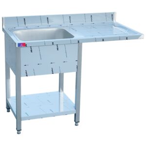 Fregadero 1 seno y escurridor 1200 x 700 x 850 + 100 mm