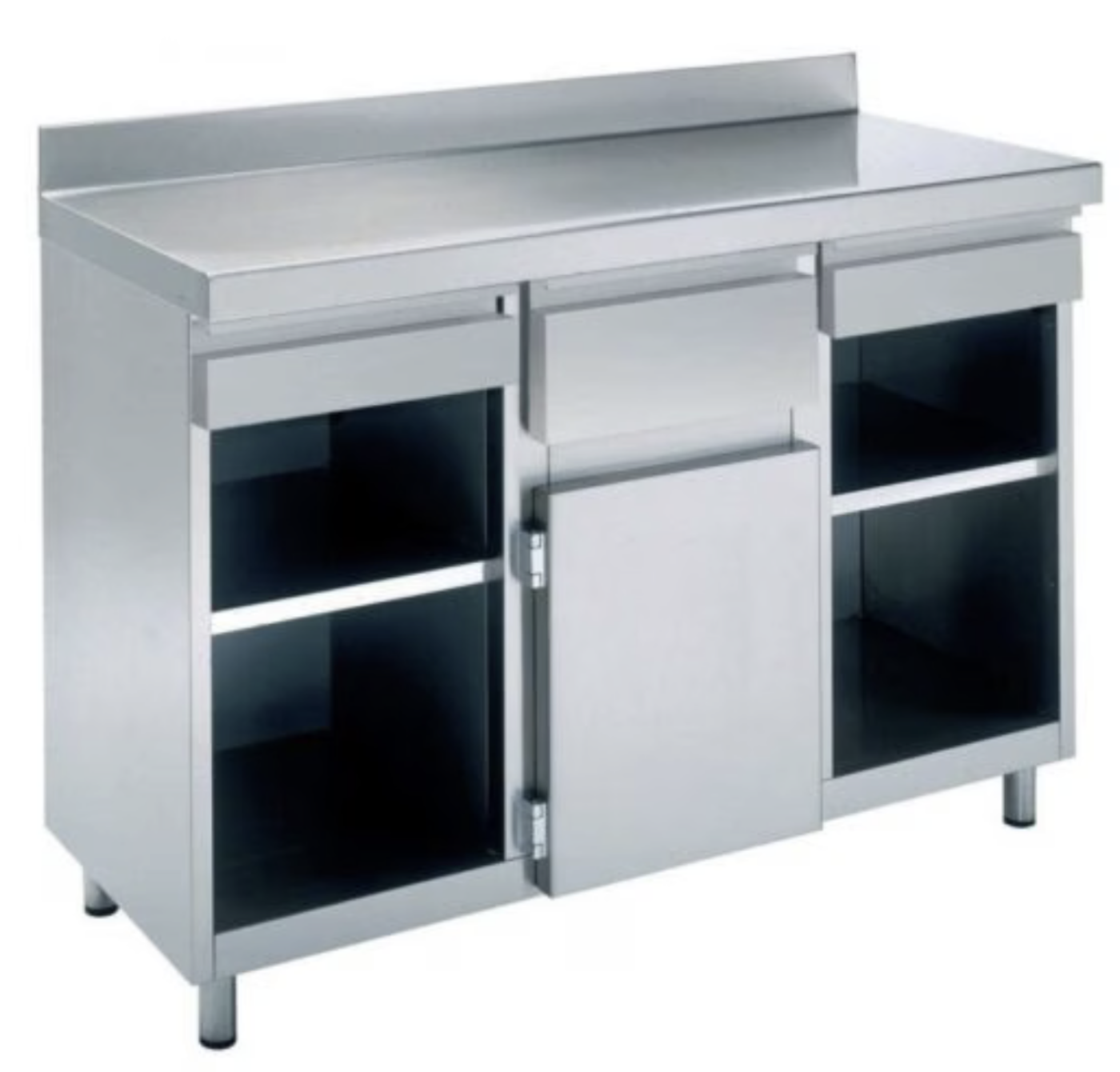 Mueble cafetero de acero inoxidable con cajon y tolba 2000 x 600 x 1040 mm