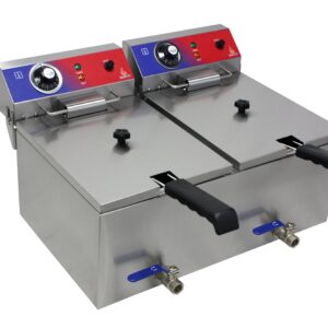 Freidora electrica 10 + 10 litros con grifo termostato E.G.O