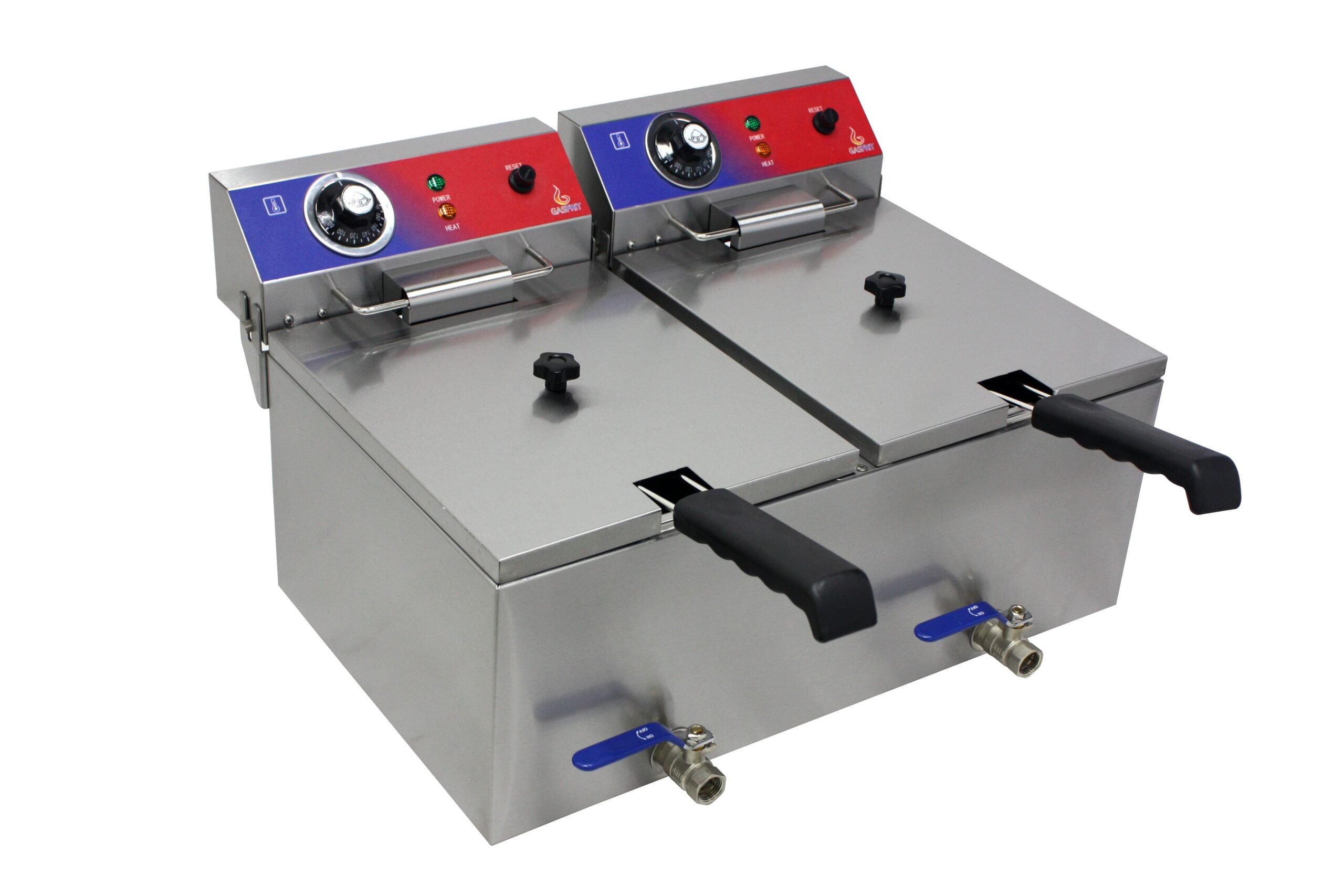 Freidora electrica 10 + 10 litros con grifo termostato E.G.O