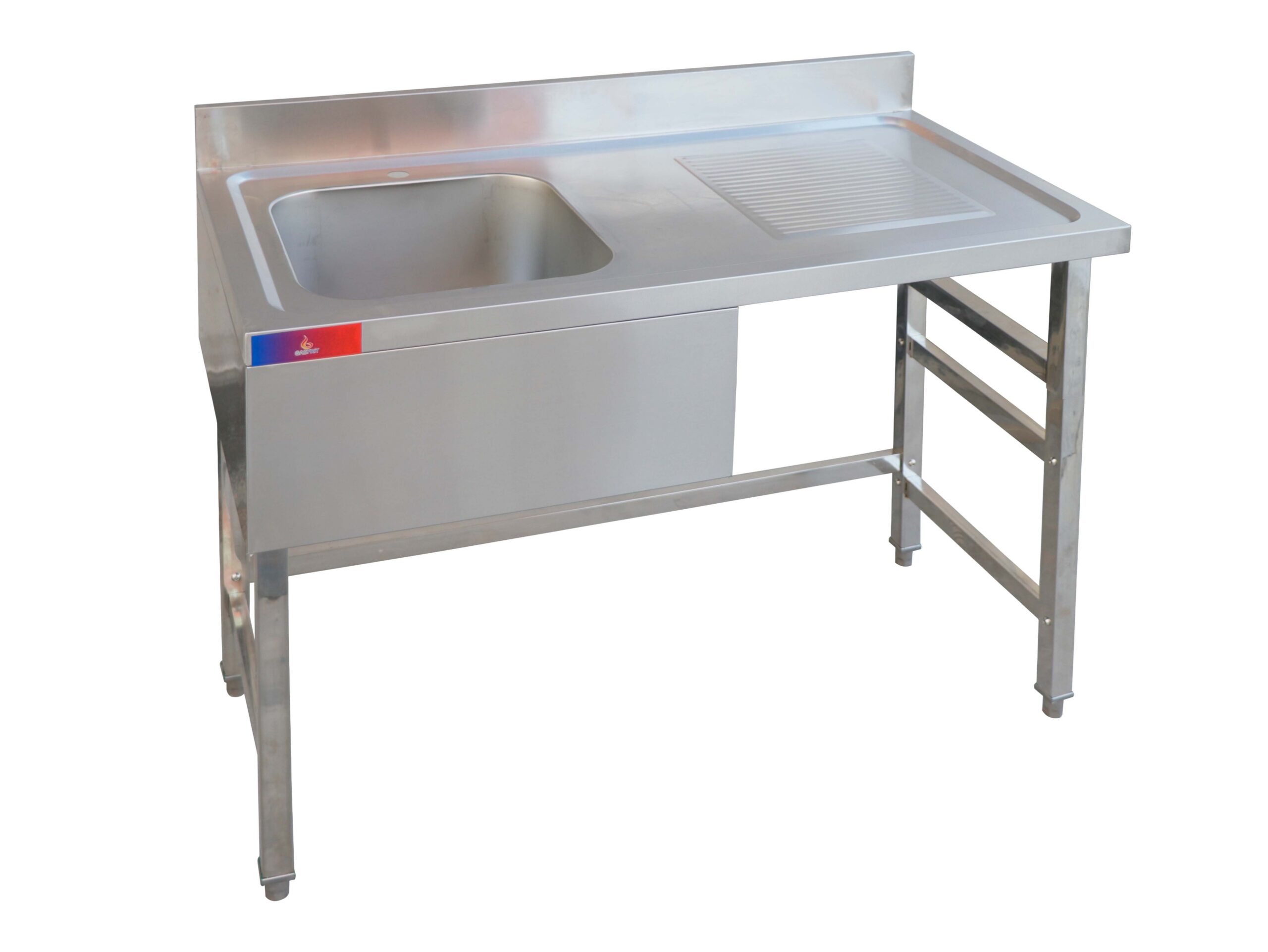 Fregadero industrial 1 seno 1 escurridor 1400 x 600 x 850 + 100 mm
