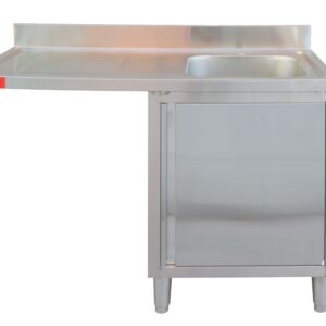 Fregadero con mueble 1 seno y escurridor 1200 x 600 x 850 + 100 mm