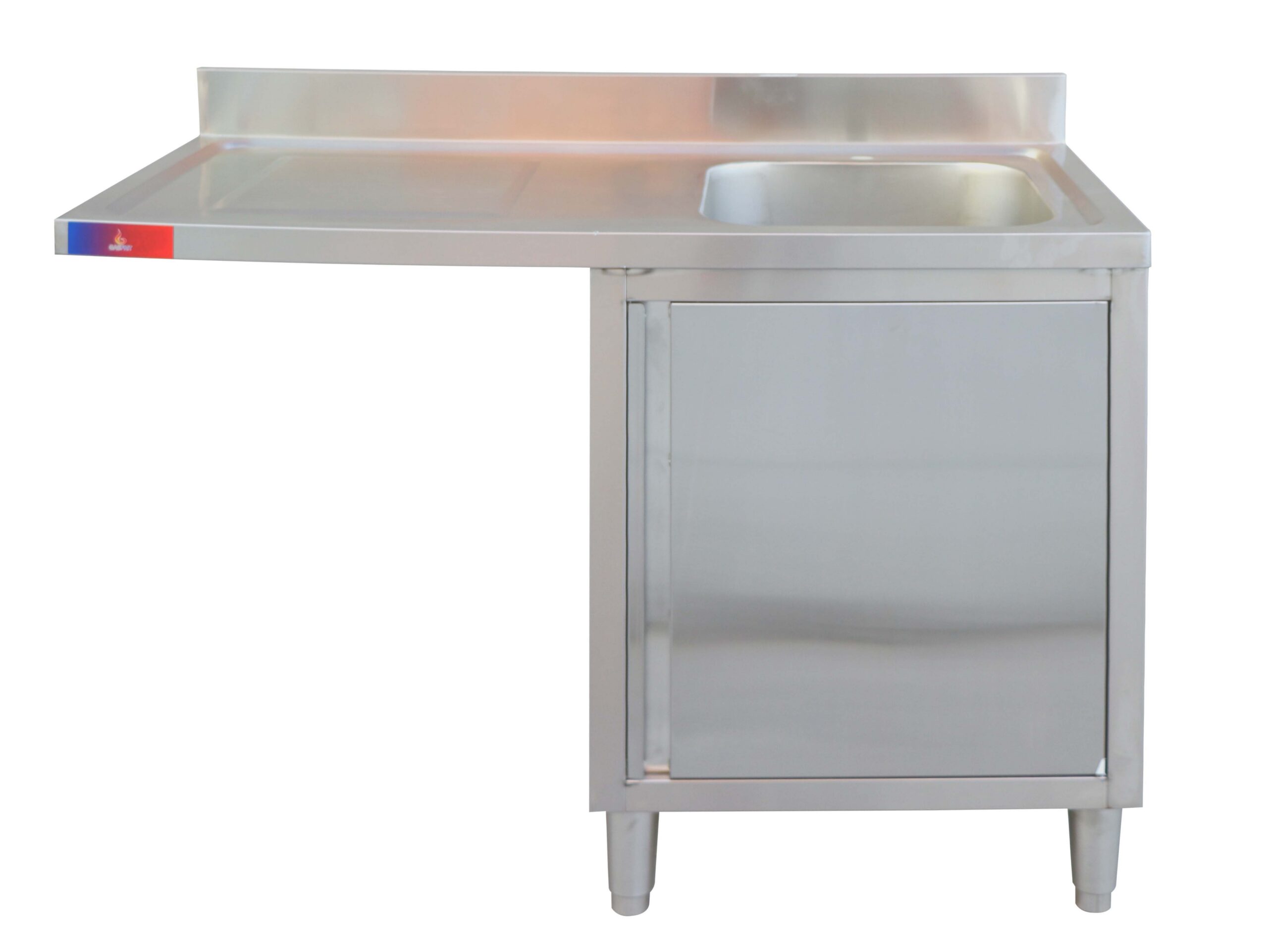 Fregadero con mueble 1 seno y escurridor 1200 x 600 x 850 + 100 mm