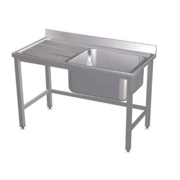 Fregadero 1 seno 1 escurridor soldado 1400 x 600 x 850 + 100 mm