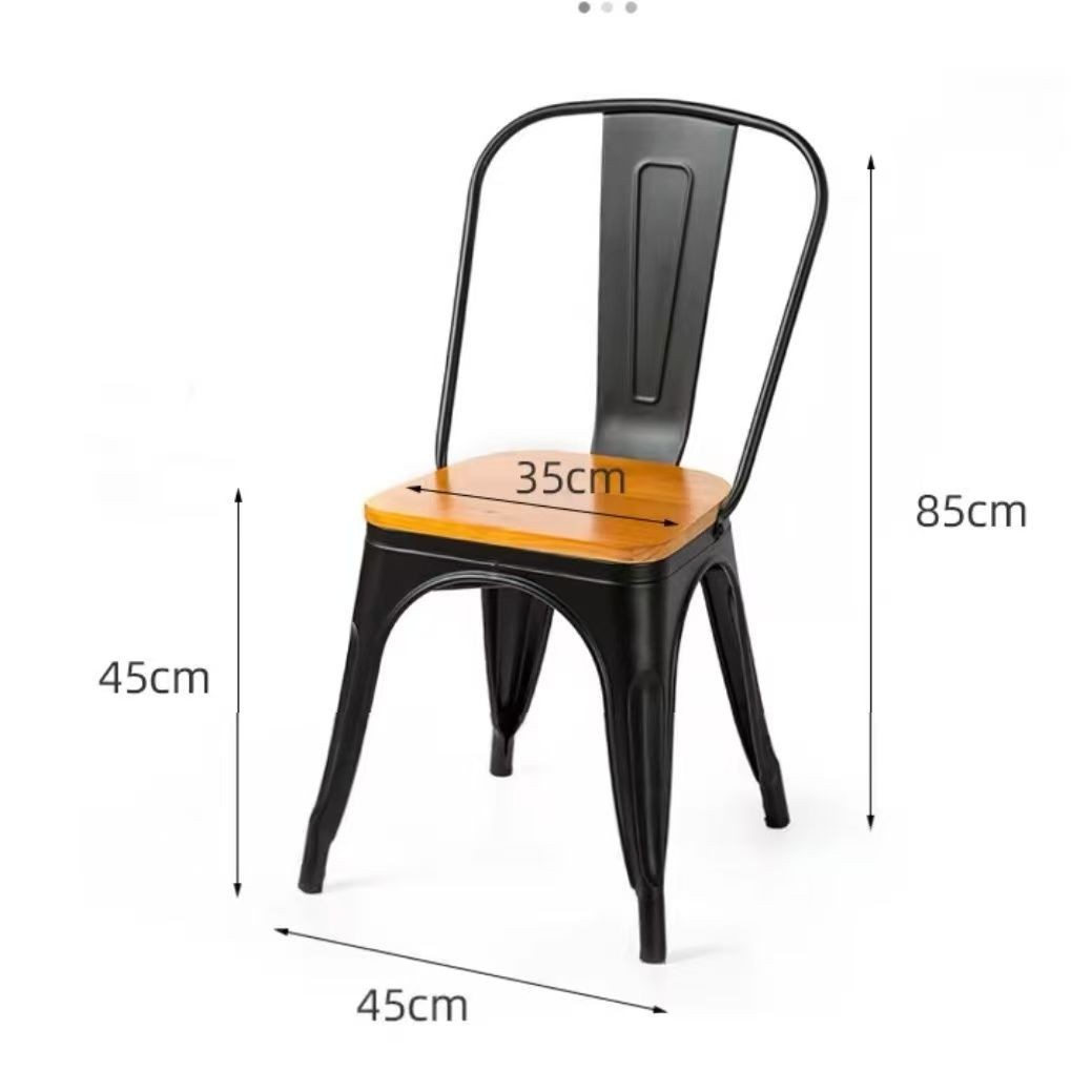 silla tolix con madera negra