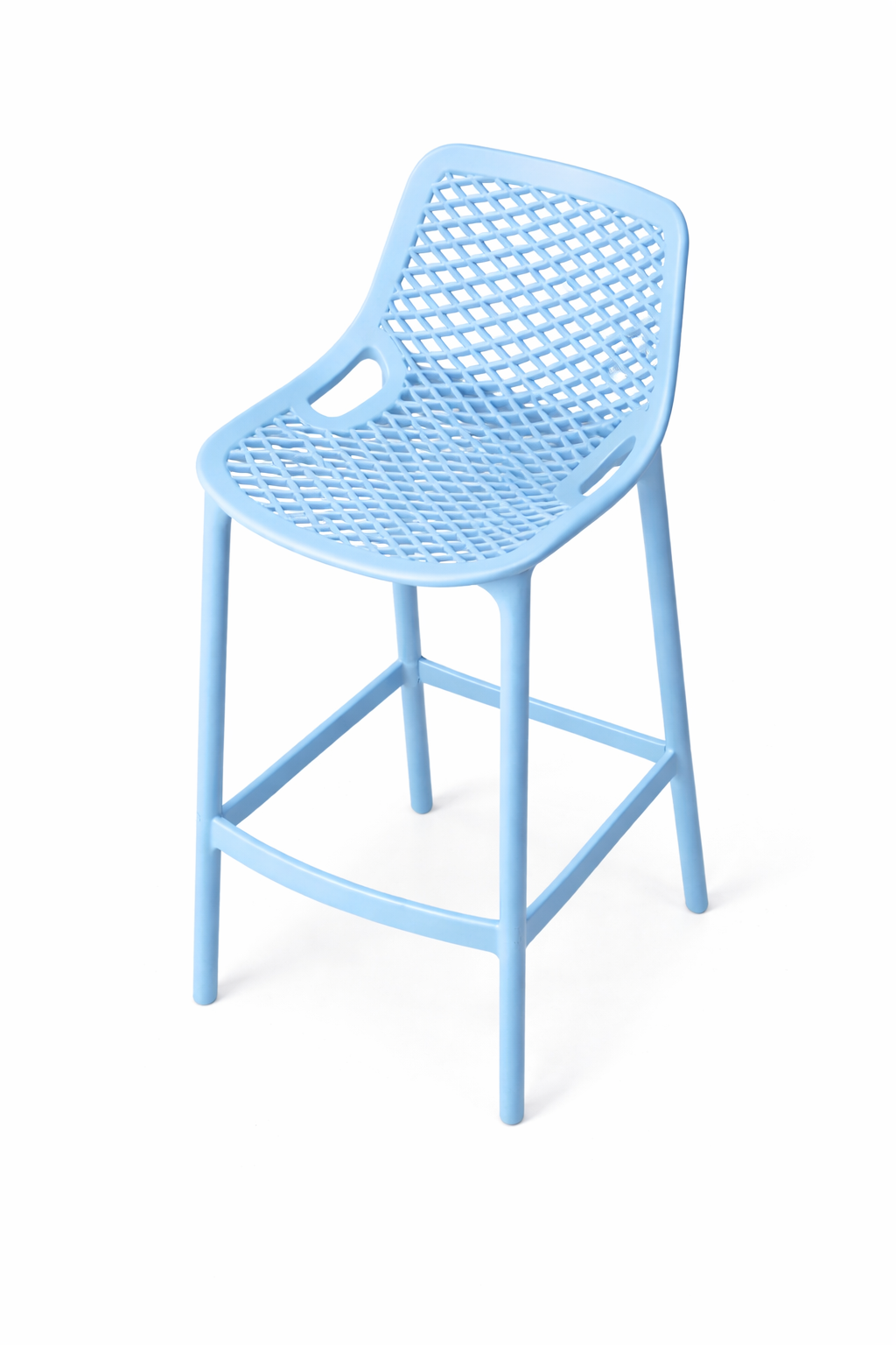 Taburete alto azul polipropileno