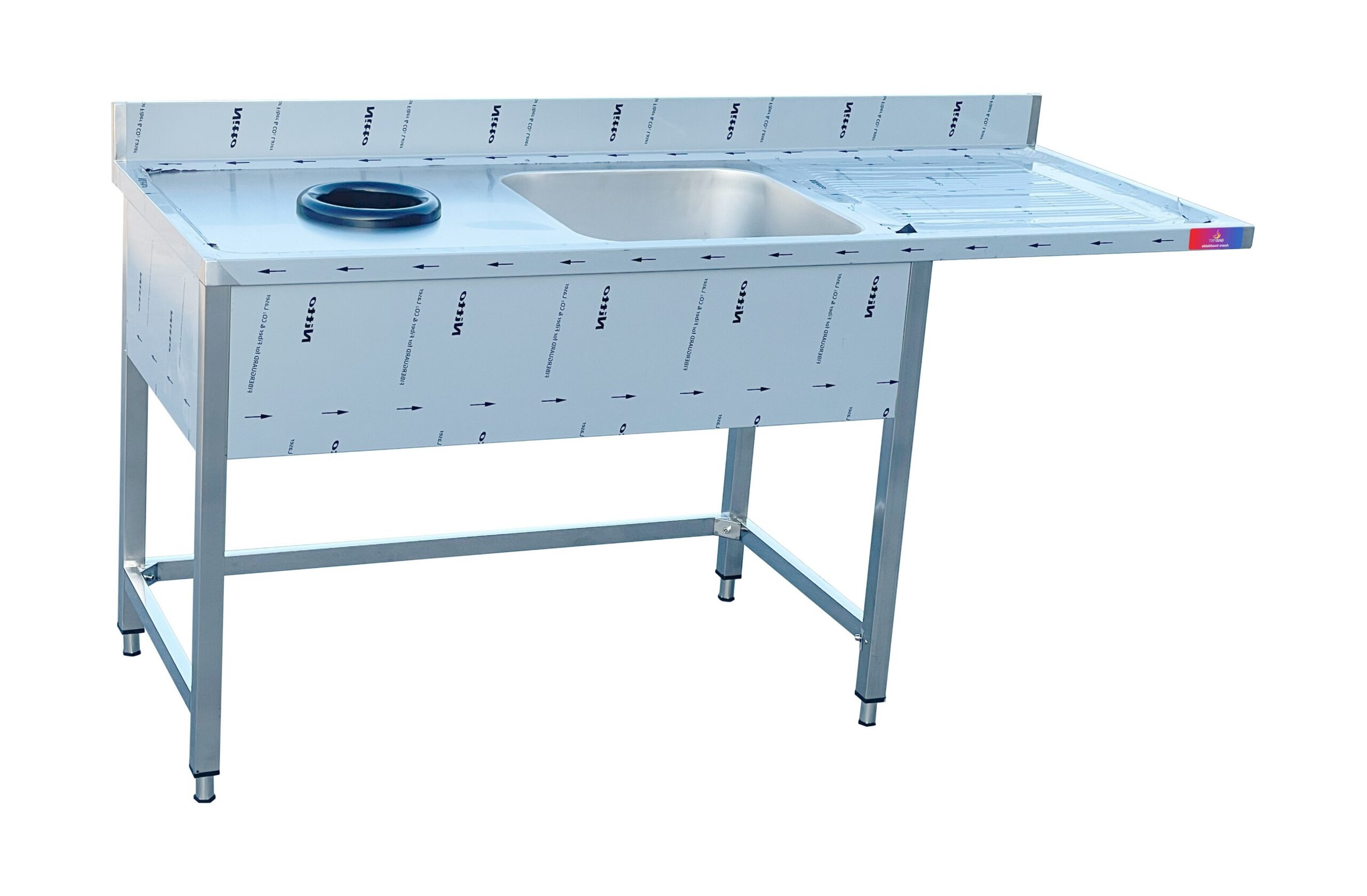 Fregadero 1 seno 1 hueco basura 1800 x 750 x 850 + 100 mm