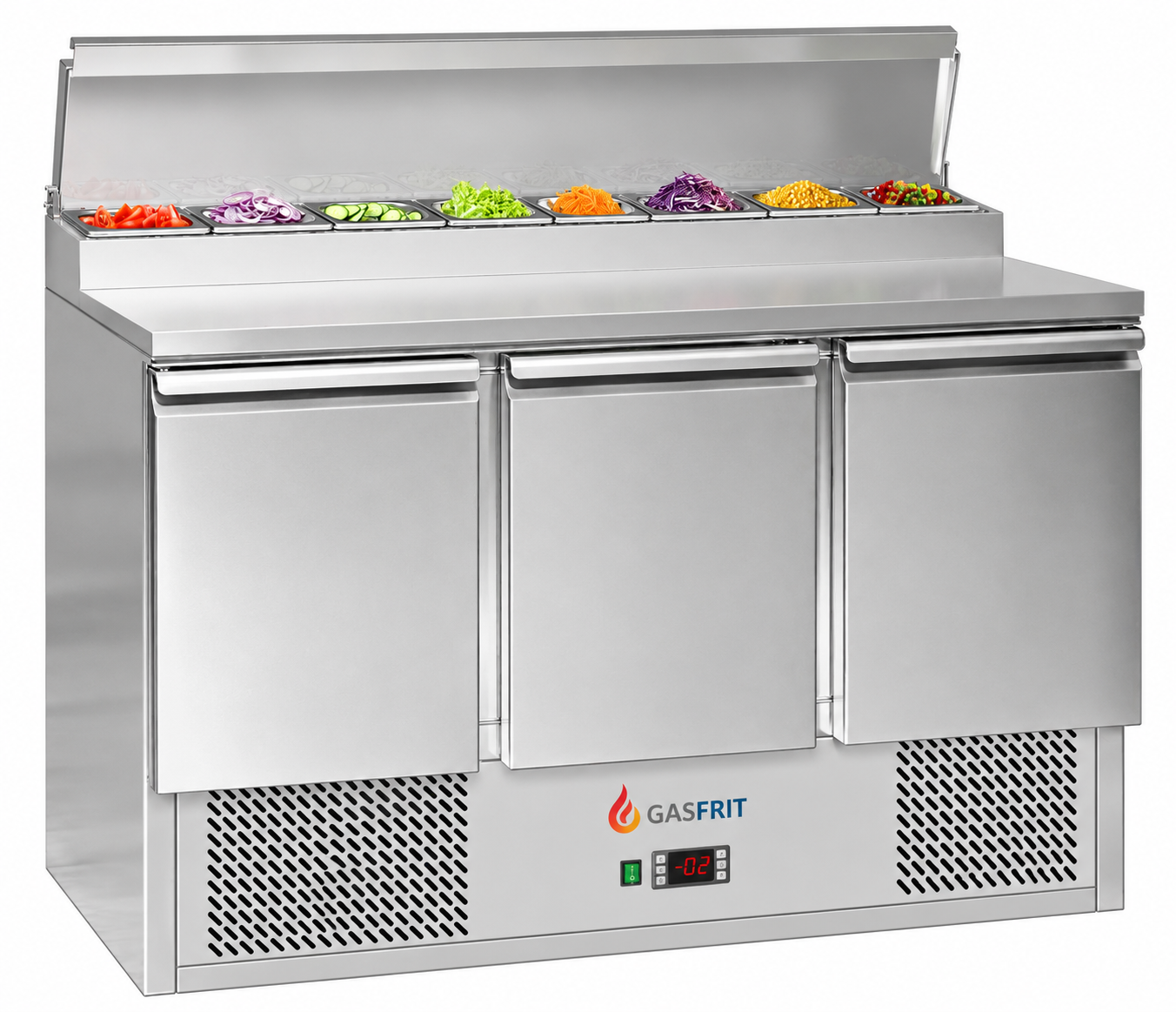 Mesa refrigerada ensaladera 3 puertas 1365 x 700 x1010 mm
