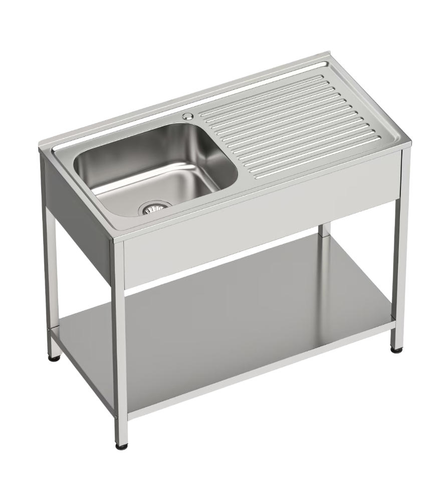 Fregadero 1 seno y 1 escurridor 1000 x 500 x 850 mm