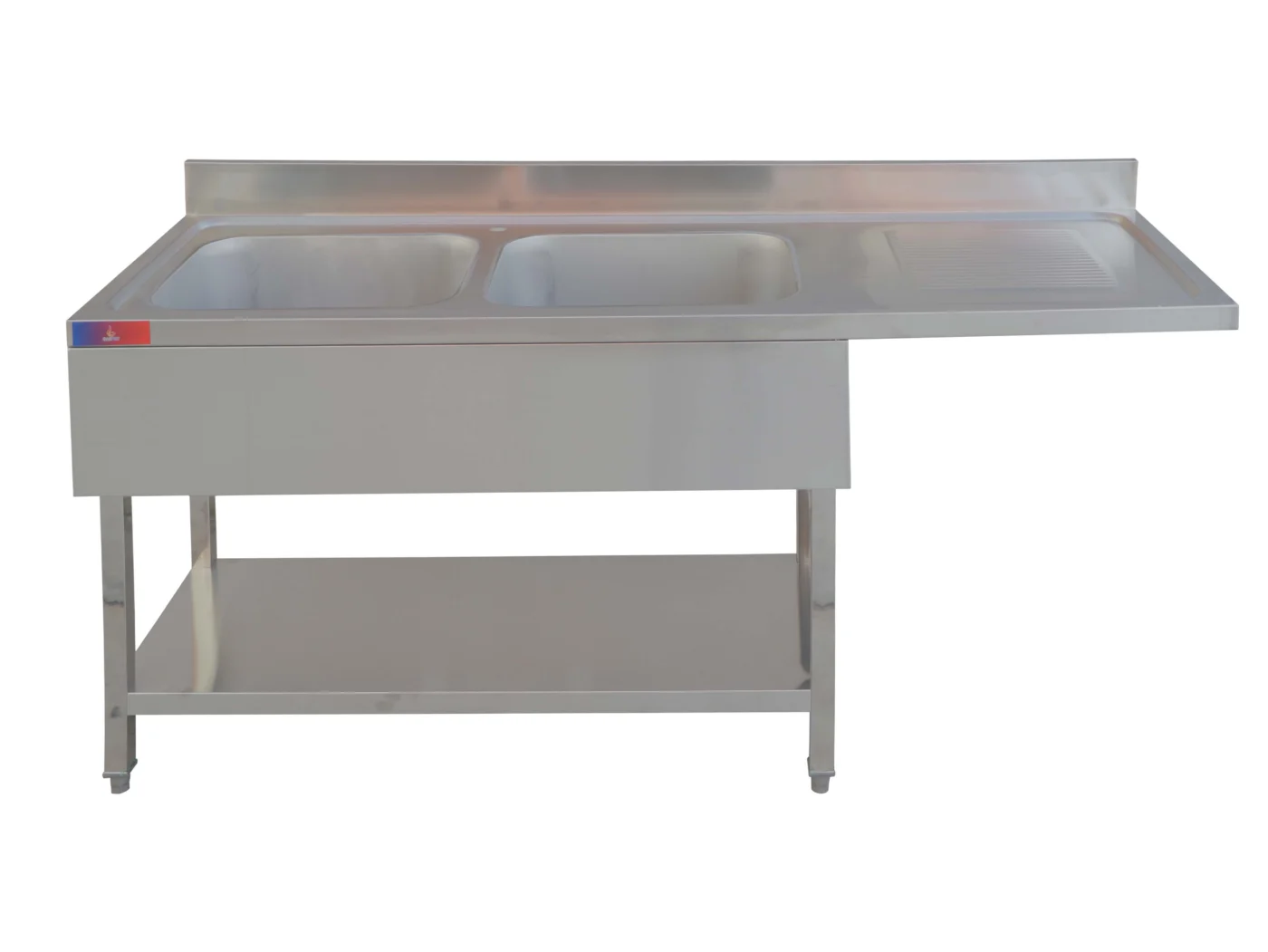 Fregadero de acero inoxidable 1 cuba y 1 escurridor 1800 x 600 x 850 + 100 mm