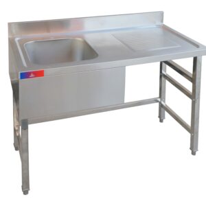 Fregadero industrial 1 seno 1 escurridor 1200 x 600 x 850 + 100 mm