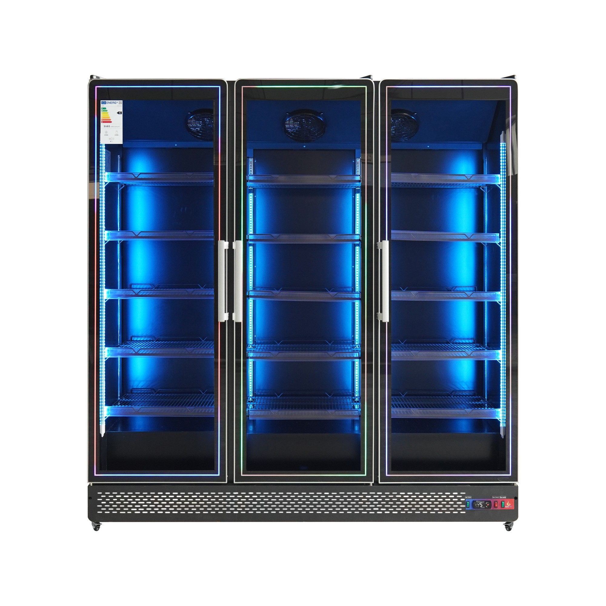 Armario expositor refrigerado 3 puertas de cristal Subzero con led