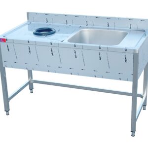 Fregadero 1 seno 1 hueco basura 1600 x 750 x 850 + 100 mm