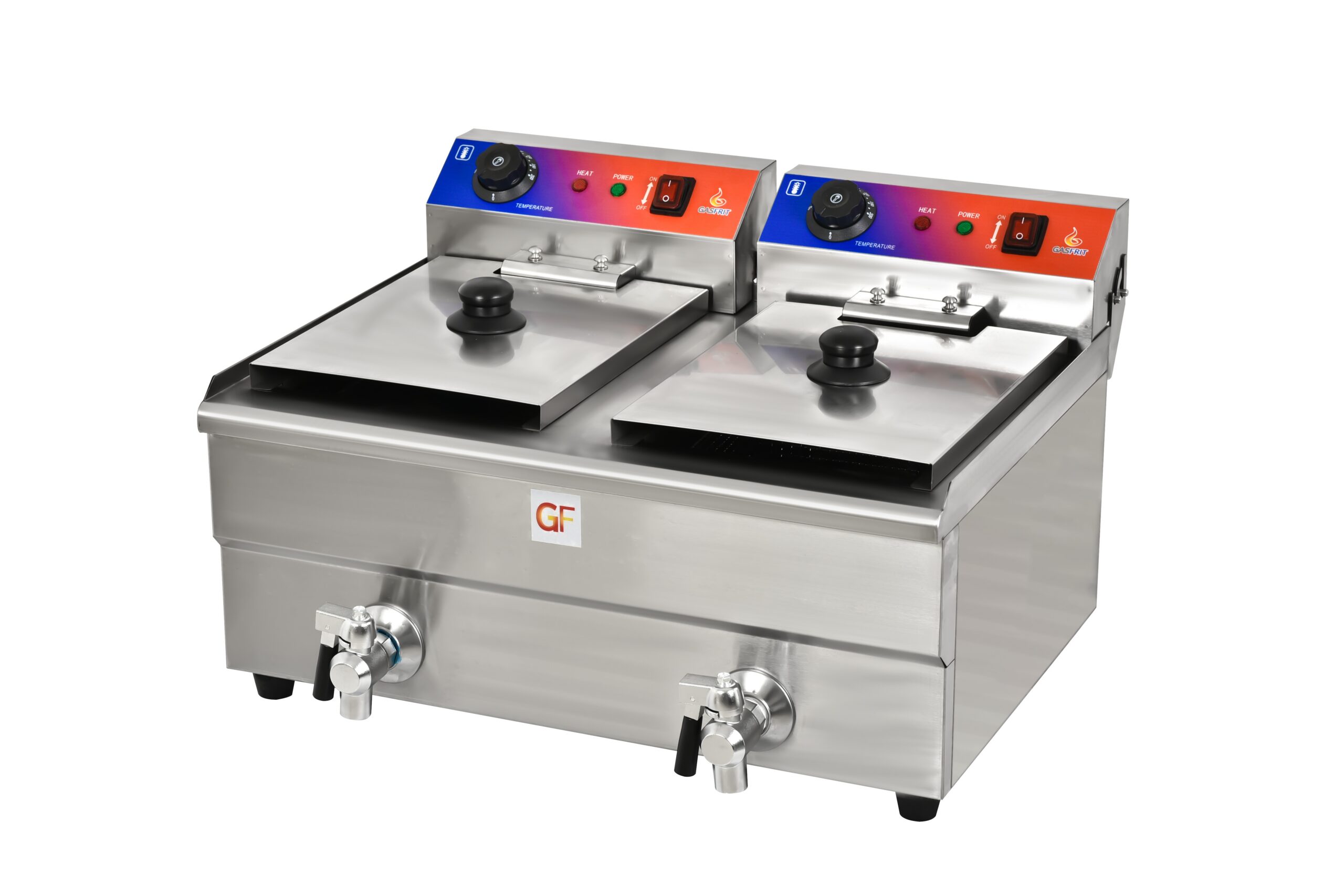 Freidora electrica 10 + 10 litros con grifo