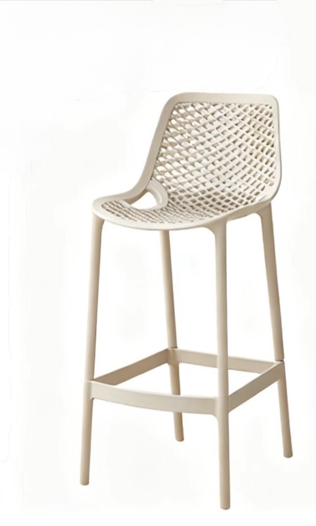 Taburete alto crema polipropileno