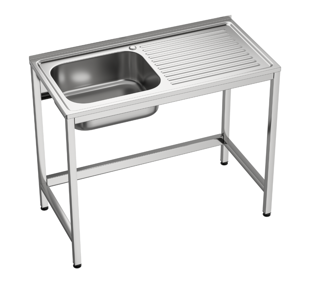 Fregadero 1 seno 1 escurridor 800 x 500 x 850 mm