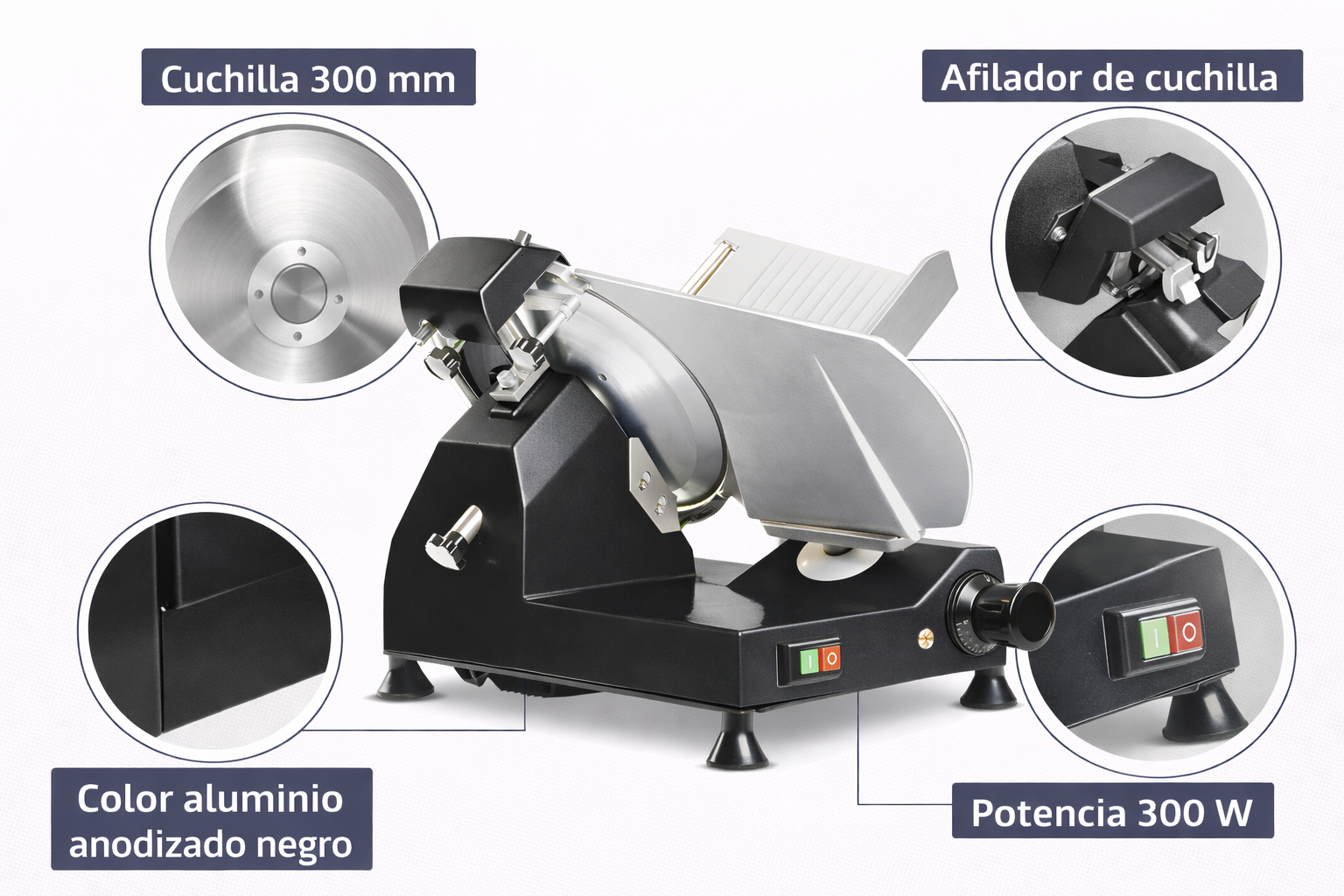 Cortadora de fiambre electrica disco 250 mm