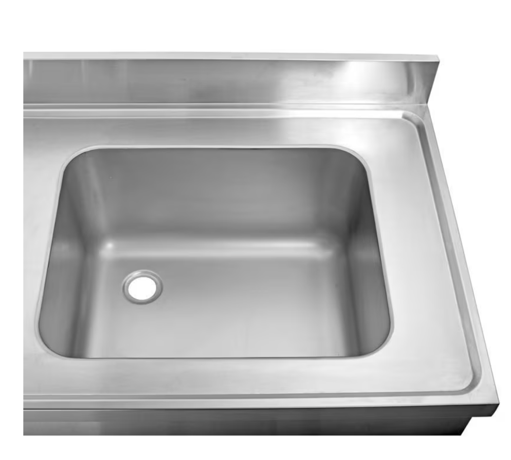 Fregadero industrial 2 senos en acero inoxidable 1200 x 600 x 850+ 100 mm