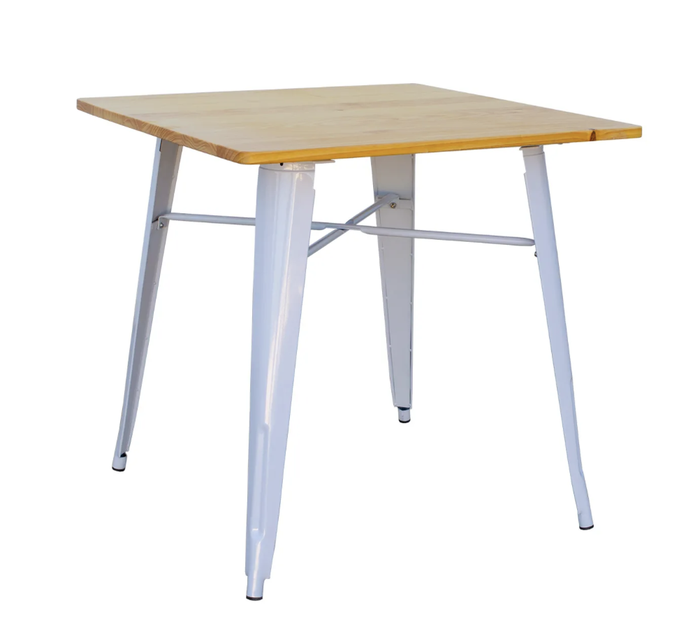 mesa baja tolix blanca 800 x 800 x 760 mm