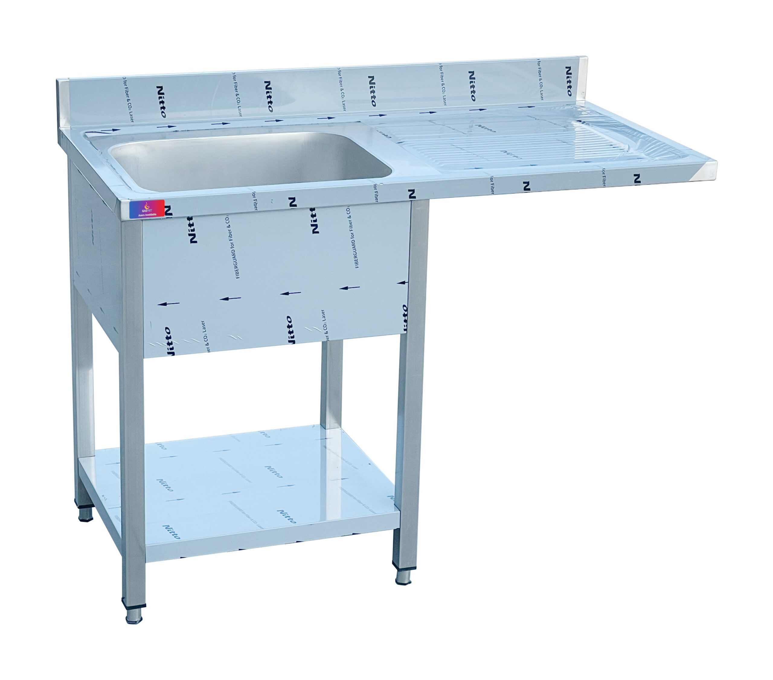 Fregadero 1 seno y escurridor 1200 x 600 x 850 + 100 mm