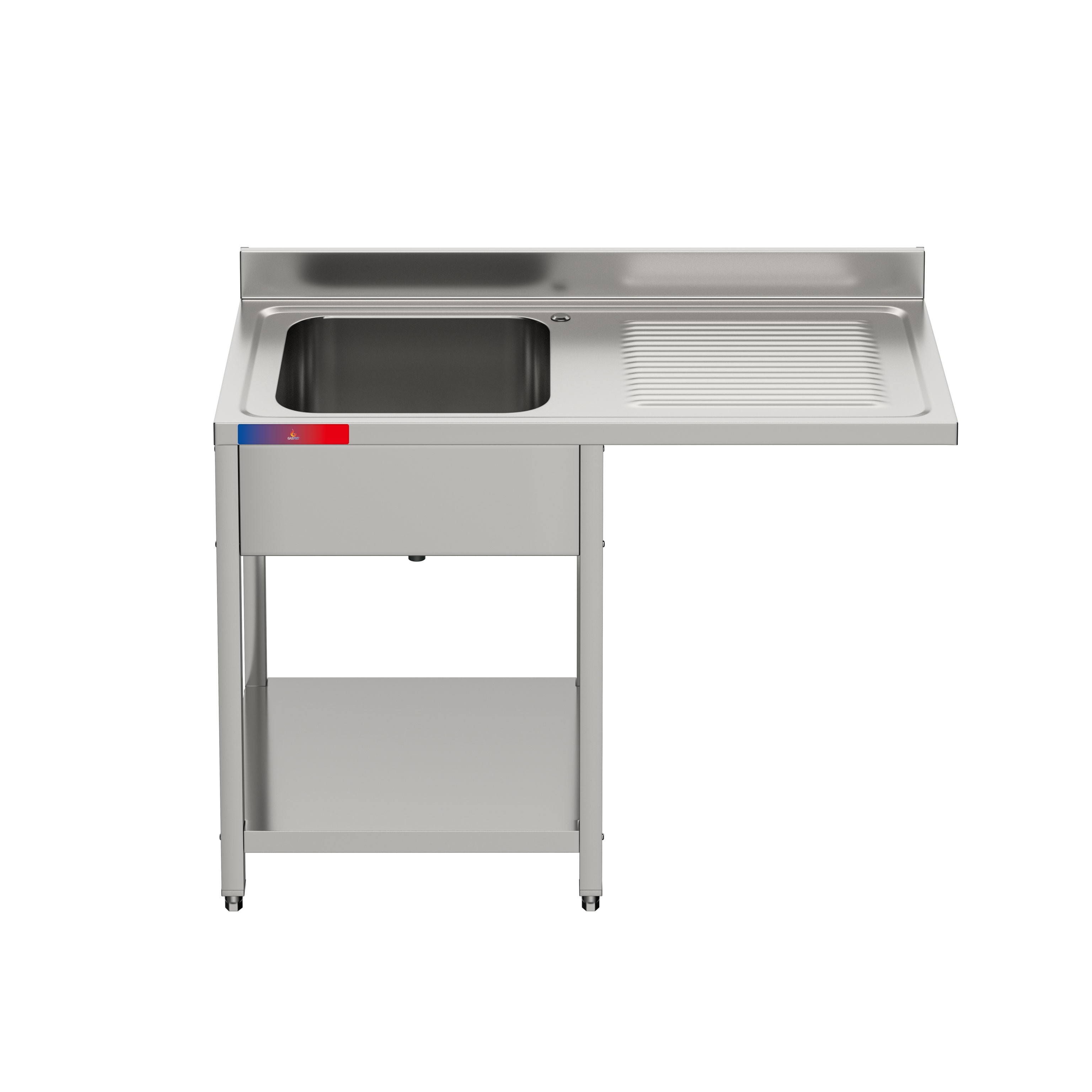 Fregadero 1 seno y escurridor 1200 x 600 x 850 + 100 mm