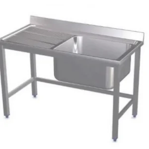 Fregadero 1 seno 1 escurridor soldado 1200 x 600 x 850 + 100 mm