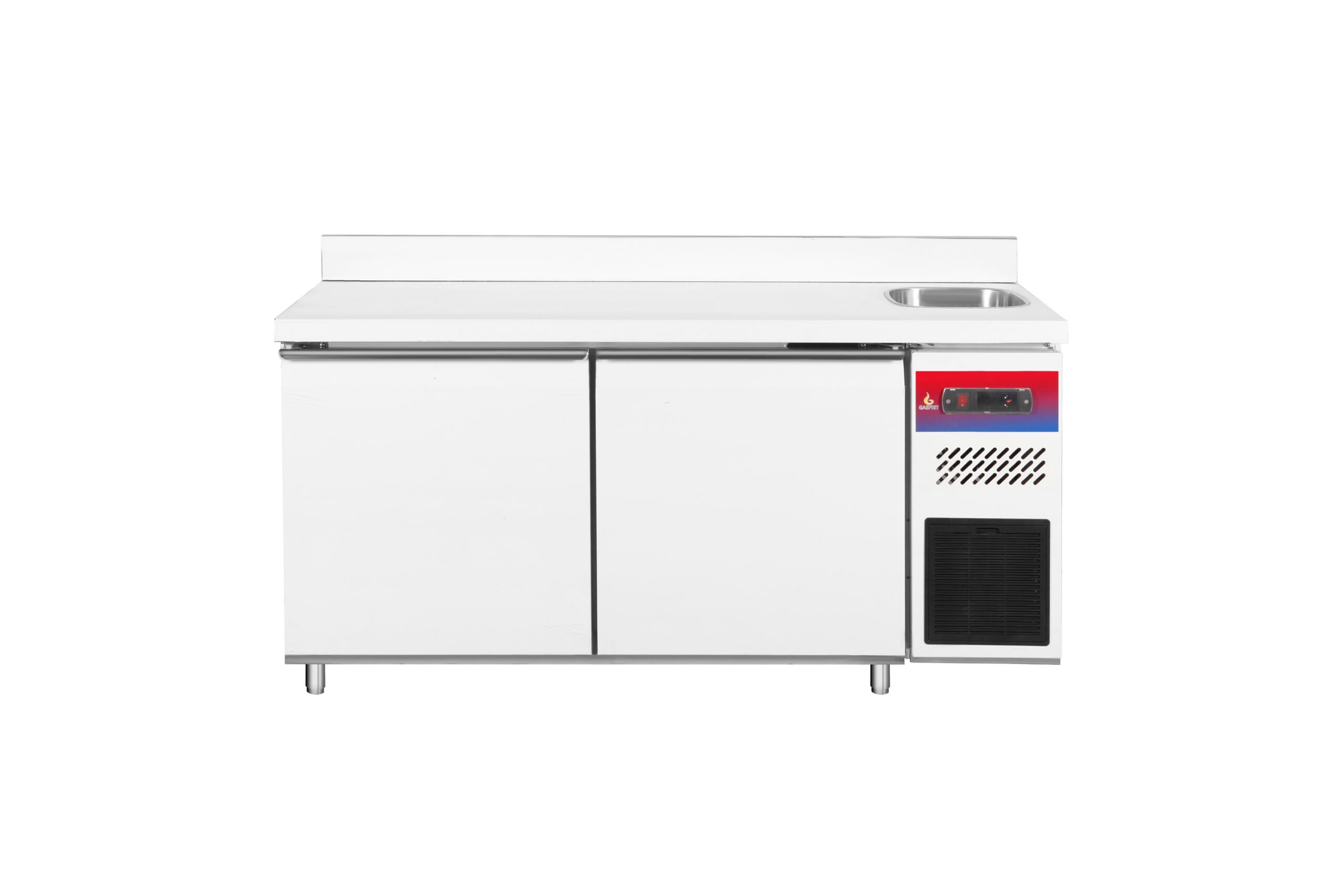 Mesa refrigerada con fregadero 2 puertas acero inoxidable