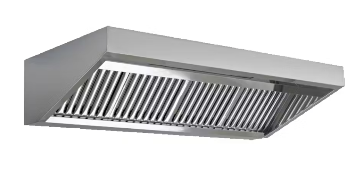 Campana bajo techo de acero inoxidable 2500 x 800 x 550 mm