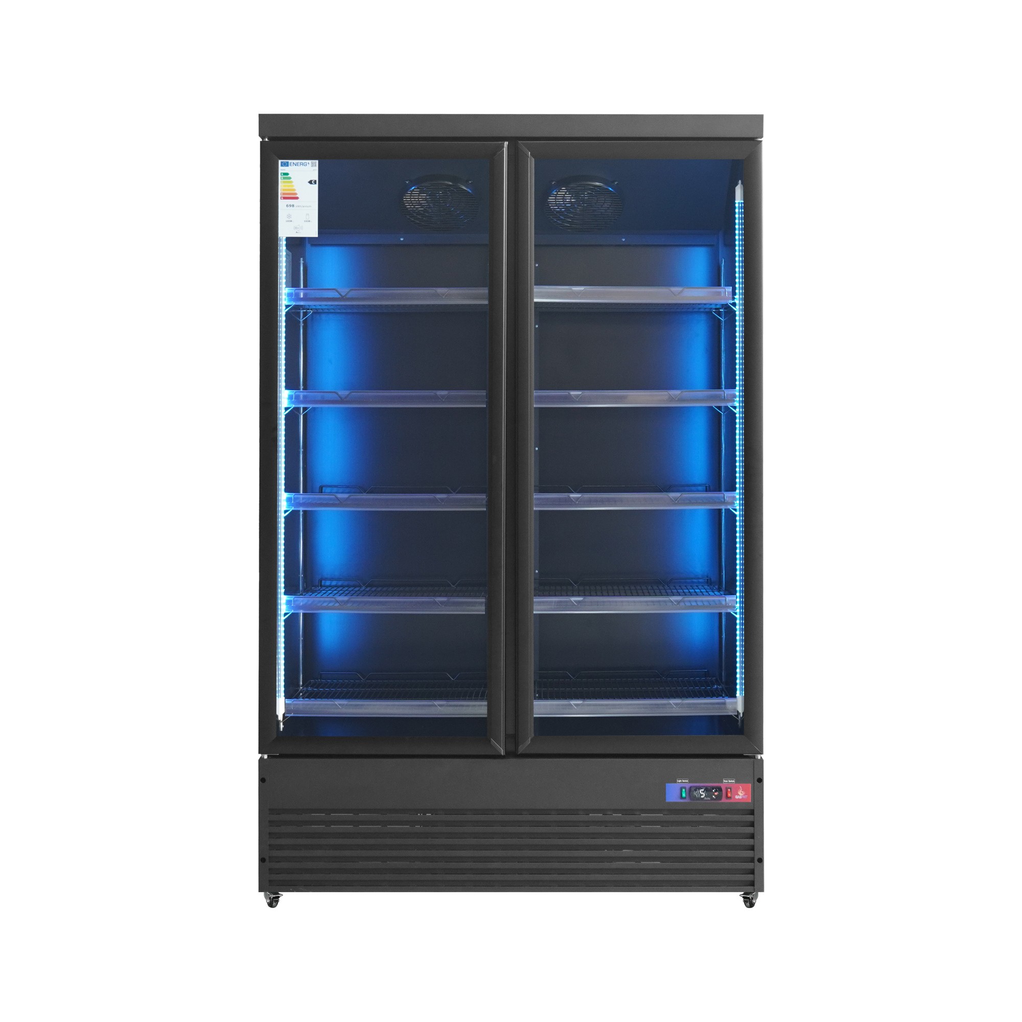 Armario 2 puertas de cristal refrigerado negro SUBZERO