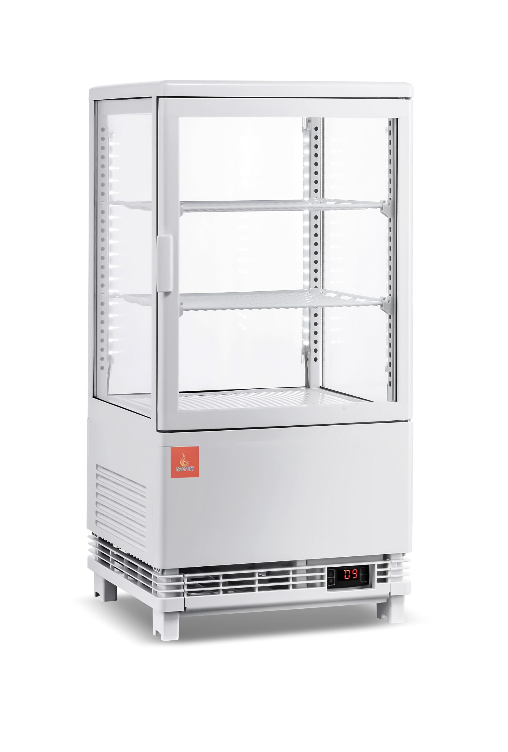 Armario 4 caras de cristal refrigerado blanco 58 L