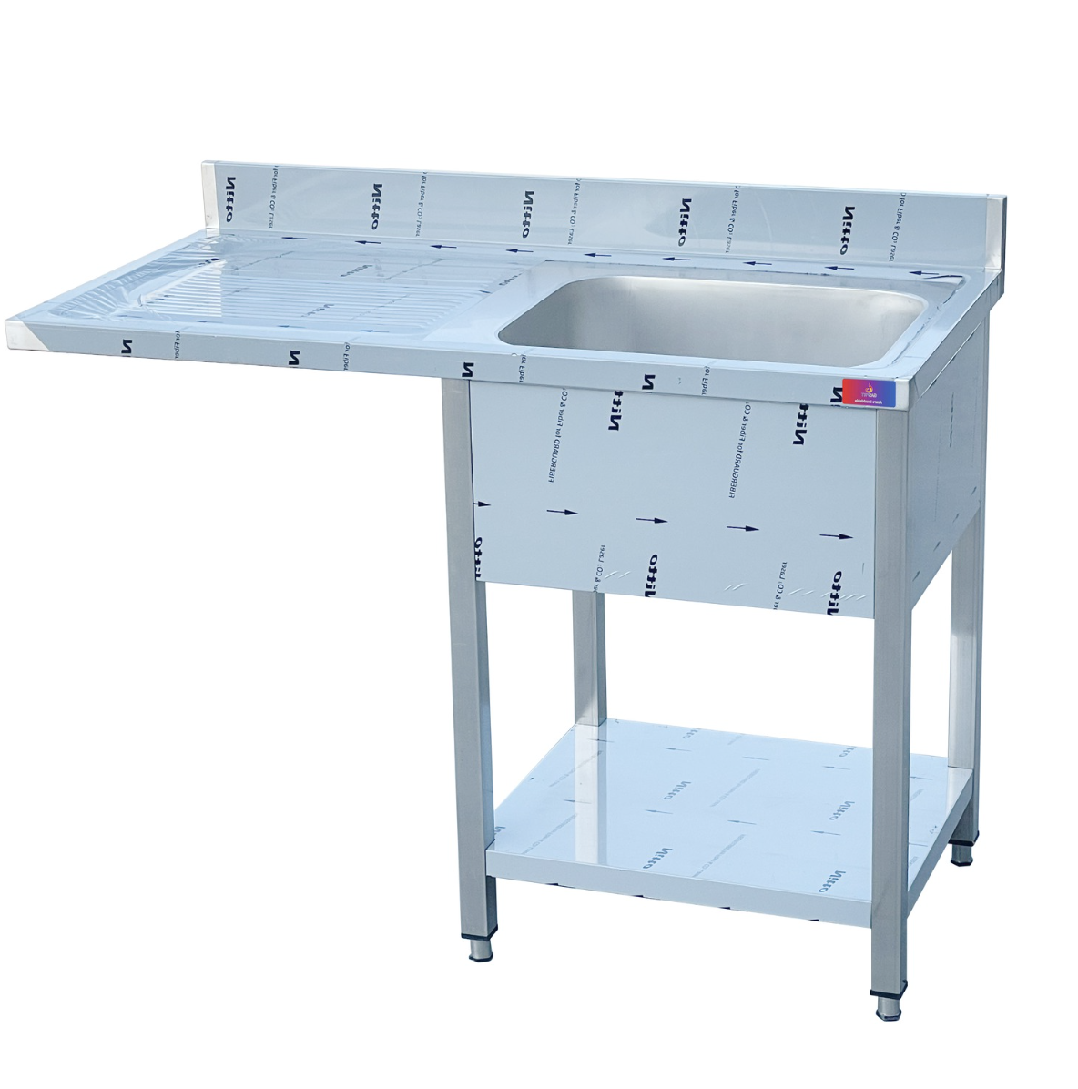 Fregadero 1 seno y escurridor 1200 x 600 x 850 + 100 mm