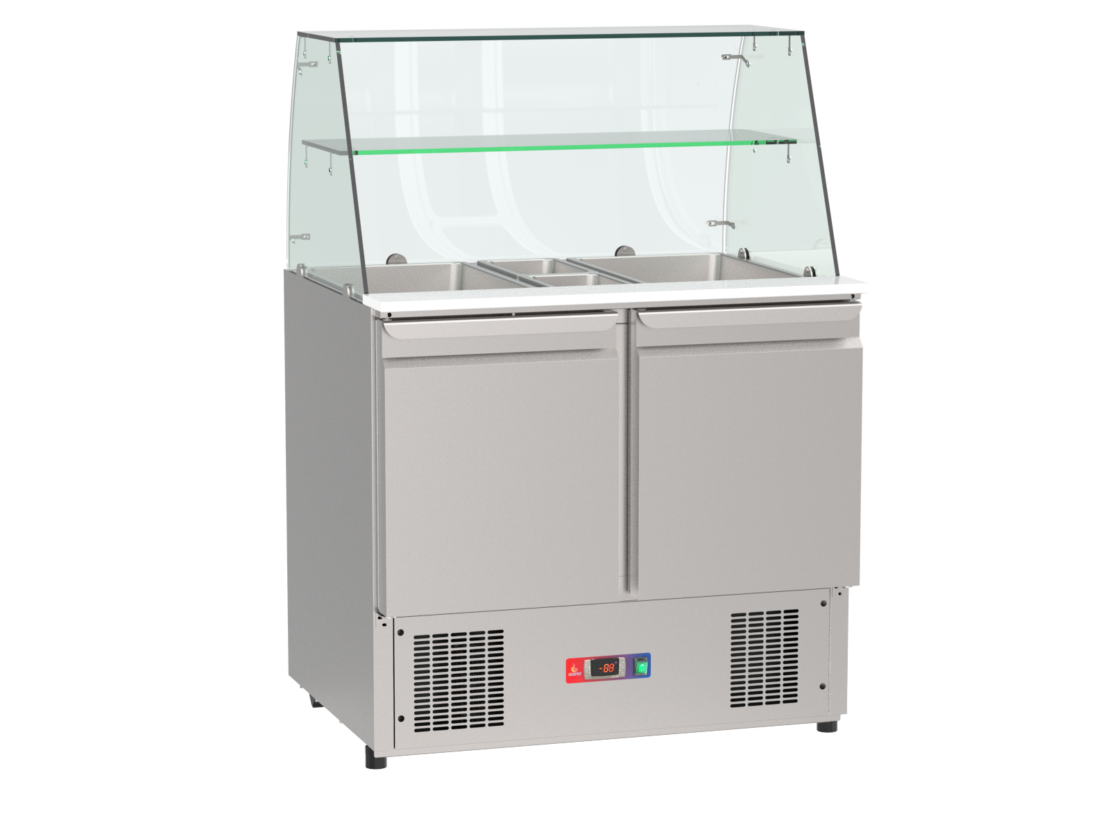 Mesa refrigerada preparación 2 puertas 900 x 700 x 1295 mm