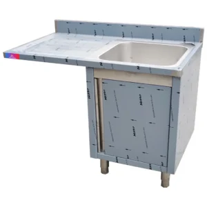 Fregadero con mueble 1 seno y escurridor 1200 x 700 x 850 + 100 mm