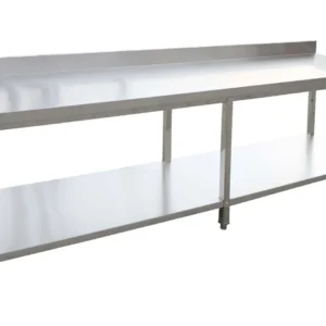 Mesa de trabajo de acero inoxidable mural 2500 x 600 x 850 + 100 mm