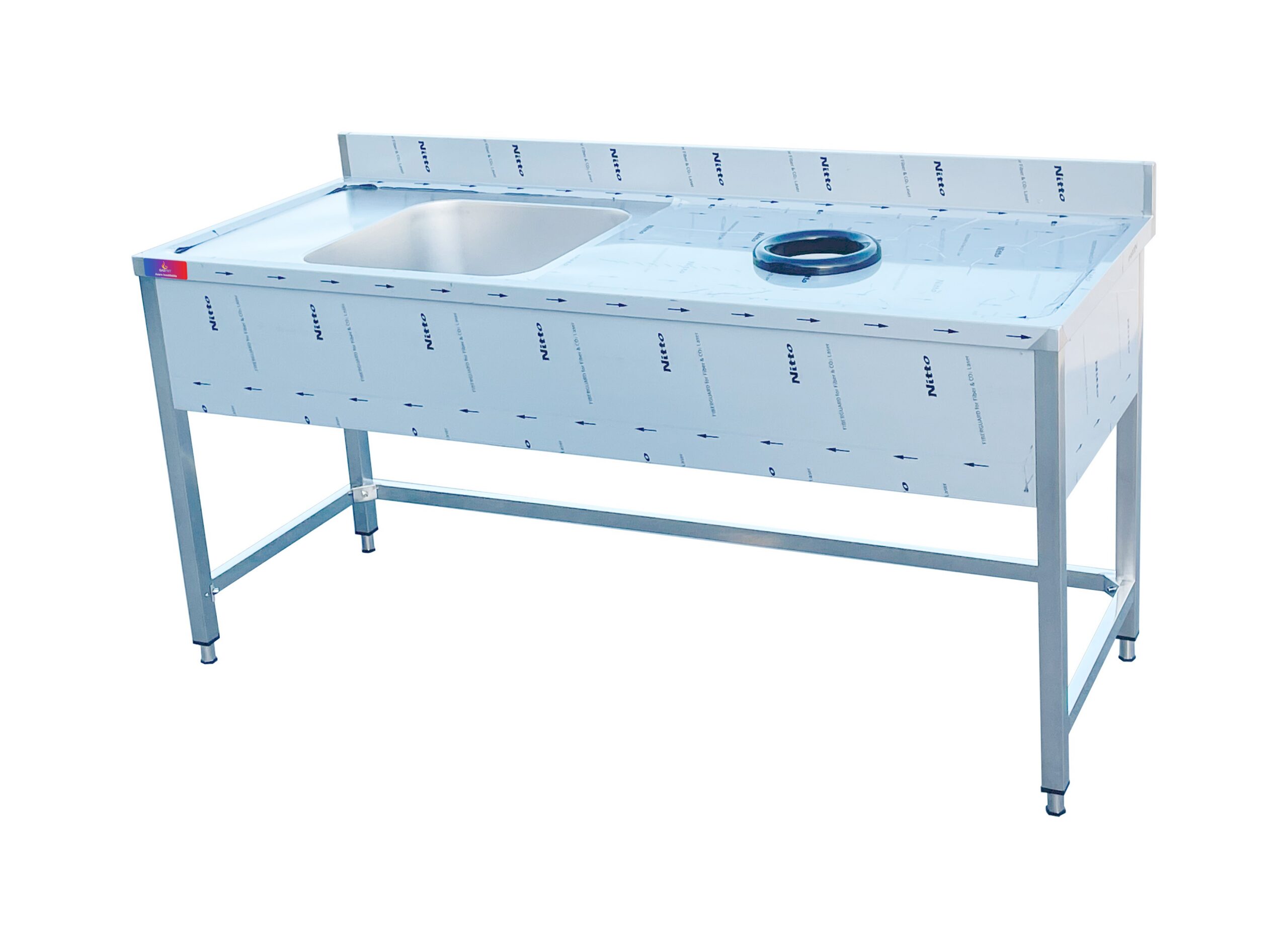 Fregadero 1 seno 1 hueco basura 1800 x 750 x 850 + 100 mm