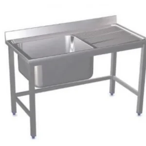 Fregadero 1 seno 1 escurridor soldado 1200 x 600 x 850 + 100 mm