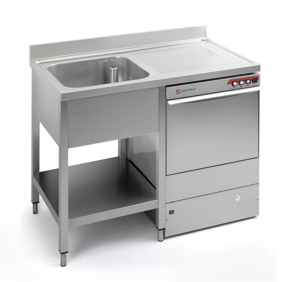 Sammic · Fregadero con escurridor 1200x700 LV-I (Máquina a izquierda)